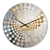 Minimalism Grey Gold Moon Poteries - Abstract Metal Wall Clock