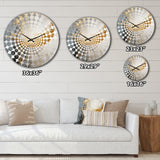Minimalism Grey Gold Moon Poteries - Abstract Metal Wall Clock