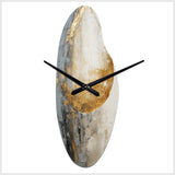Minimalism Grey Gold Moon Poteries - Asymmetric Metal Wall Clock