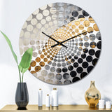 Gray Gold Minimalism Poteries - Abstract Metal Wall Clock