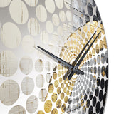 Gray Gold Minimalism Poteries - Abstract Metal Wall Clock