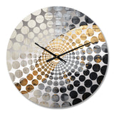 Gray Gold Minimalism Poteries - Abstract Metal Wall Clock