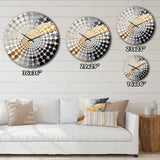 Gray Gold Minimalism Poteries - Abstract Metal Wall Clock