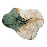 Green Gold Minimalism Poteries I - Asymmetric Metal Wall Clock