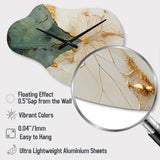 Green Gold Minimalism Poteries I - Asymmetric Metal Wall Clock