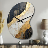 Black Gold Adorned Poteries V - Asymmetric Metal Wall Clock