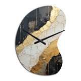 Black Gold Adorned Poteries V - Asymmetric Metal Wall Clock