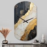 Black Gold Adorned Poteries V - Asymmetric Metal Wall Clock