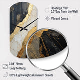 Black Gold Adorned Poteries V - Asymmetric Metal Wall Clock