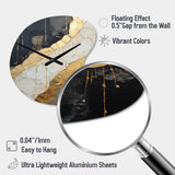 Black Gold Adorned Poteries V - Asymmetric Metal Wall Clock