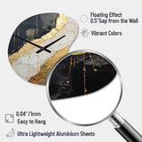 Black Gold Adorned Poteries V - Asymmetric Metal Wall Clock