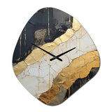 Black Gold Adorned Poteries V - Asymmetric Metal Wall Clock