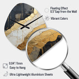 Black Gold Adorned Poteries V - Asymmetric Metal Wall Clock