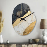 Black Gold Adorned Poteries V - Asymmetric Metal Wall Clock