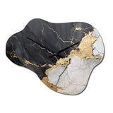 Black Gold Adorned Poteries III - Asymmetric Metal Wall Clock