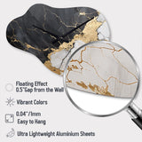 Black Gold Adorned Poteries III - Asymmetric Metal Wall Clock