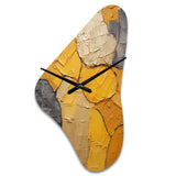 Minimalism Yellow Botanical Ceramics - Asymmetric Metal Wall Clock