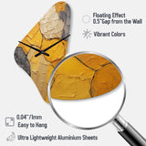 Minimalism Yellow Botanical Ceramics - Asymmetric Metal Wall Clock