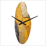 Minimalism Yellow Botanical Ceramics - Asymmetric Metal Wall Clock