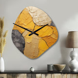 Minimalism Yellow Botanical Ceramics - Asymmetric Metal Wall Clock