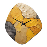 Minimalism Yellow Botanical Ceramics - Asymmetric Metal Wall Clock