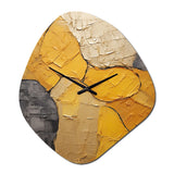 Minimalism Yellow Botanical Ceramics - Asymmetric Metal Wall Clock