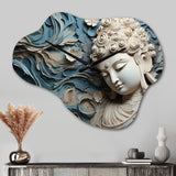 Religious Buddhism Statue I - Asymmetric Metal Wall Clock