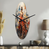 Butterfly And Woman Dance I - Asymmetric Metal Wall Clock