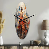 Butterfly And Woman Dance I - Asymmetric Metal Wall Clock