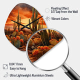 Copper Cactus In Nevada - Asymmetric Metal Wall Clock