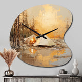 Camping Tent Outdoor Adventure II - Asymmetric Metal Wall Clock