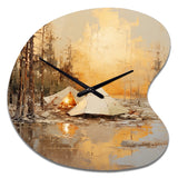 Camping Tent Outdoor Adventure II - Asymmetric Metal Wall Clock