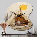 Camping Tent Outdoor Adventure IV - Asymmetric Metal Wall Clock