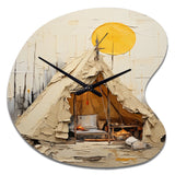 Camping Tent Outdoor Adventure IV - Asymmetric Metal Wall Clock
