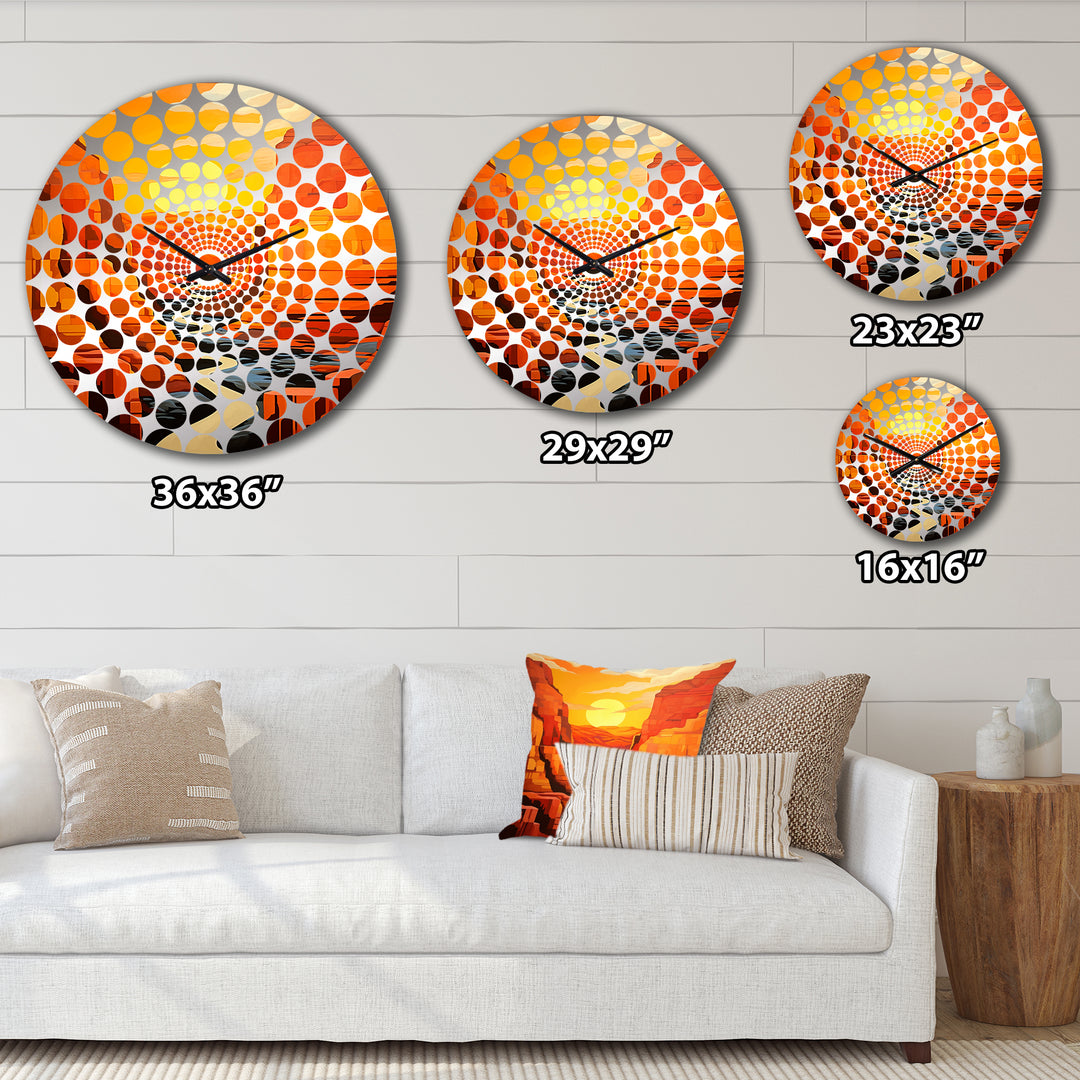 Canyon Desert Sunset Bold Landscape I - Landscapes Metal Wall Clock