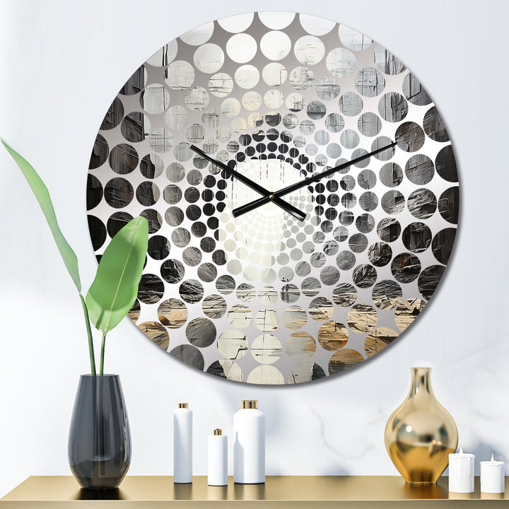 Desert Minimalism Canyon Water Stream - Landscapes Metal Wall Clock