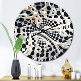 Black White Labyrinth Pattern II - Abstract Metal Wall Clock