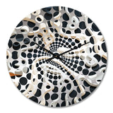 Black White Labyrinth Pattern II - Abstract Metal Wall Clock