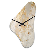 Fizzs Beige And Gold Fantasy - Asymmetric Metal Wall Clock