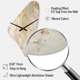 Fizzs Beige And Gold Fantasy - Asymmetric Metal Wall Clock