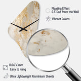 Fizzs Beige And Gold Fantasy - Asymmetric Metal Wall Clock