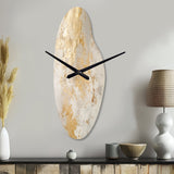 Fizzs Beige And Gold Fantasy - Asymmetric Metal Wall Clock