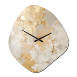 Fizzs Beige And Gold Fantasy - Asymmetric Metal Wall Clock