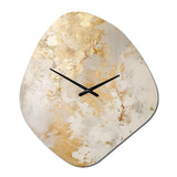 Fizzs Beige And Gold Fantasy - Asymmetric Metal Wall Clock