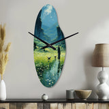 Good Shepherd Christianity Landscape - Asymmetric Metal Wall Clock