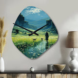 Good Shepherd Christianity Landscape - Asymmetric Metal Wall Clock