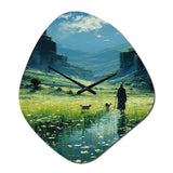 Good Shepherd Christianity Landscape - Asymmetric Metal Wall Clock