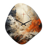 Minimalism Christianity Cross Dream - Asymmetric Metal Wall Clock