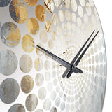 Blue And Beige Spatula Path To The Ink - Abstract Metal Wall Clock