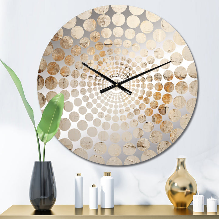 Beige Christianity Cross Of Jessus - Abstract Metal Wall Clock